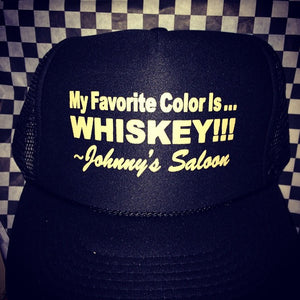 Hat - WHITE print. BLACK hat.